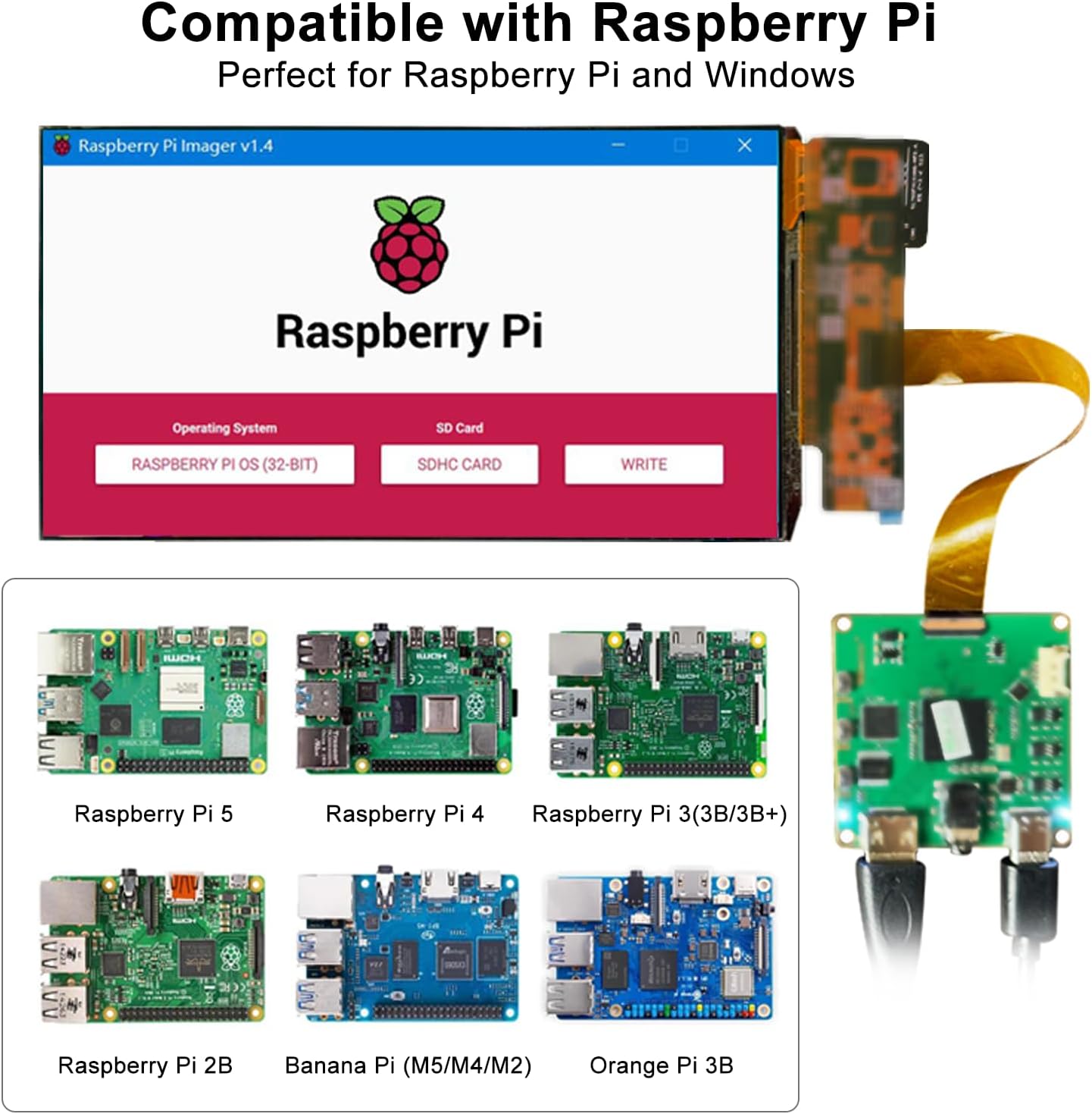 AMOLED Display 7 Inch FHD 90Hz High Refresh Rate 850 Nits High Brightness IPS Touch Panel for Raspberry Pi 5/4 Laptop Camera Switch PS4/5 Gaming Display DIY Screen