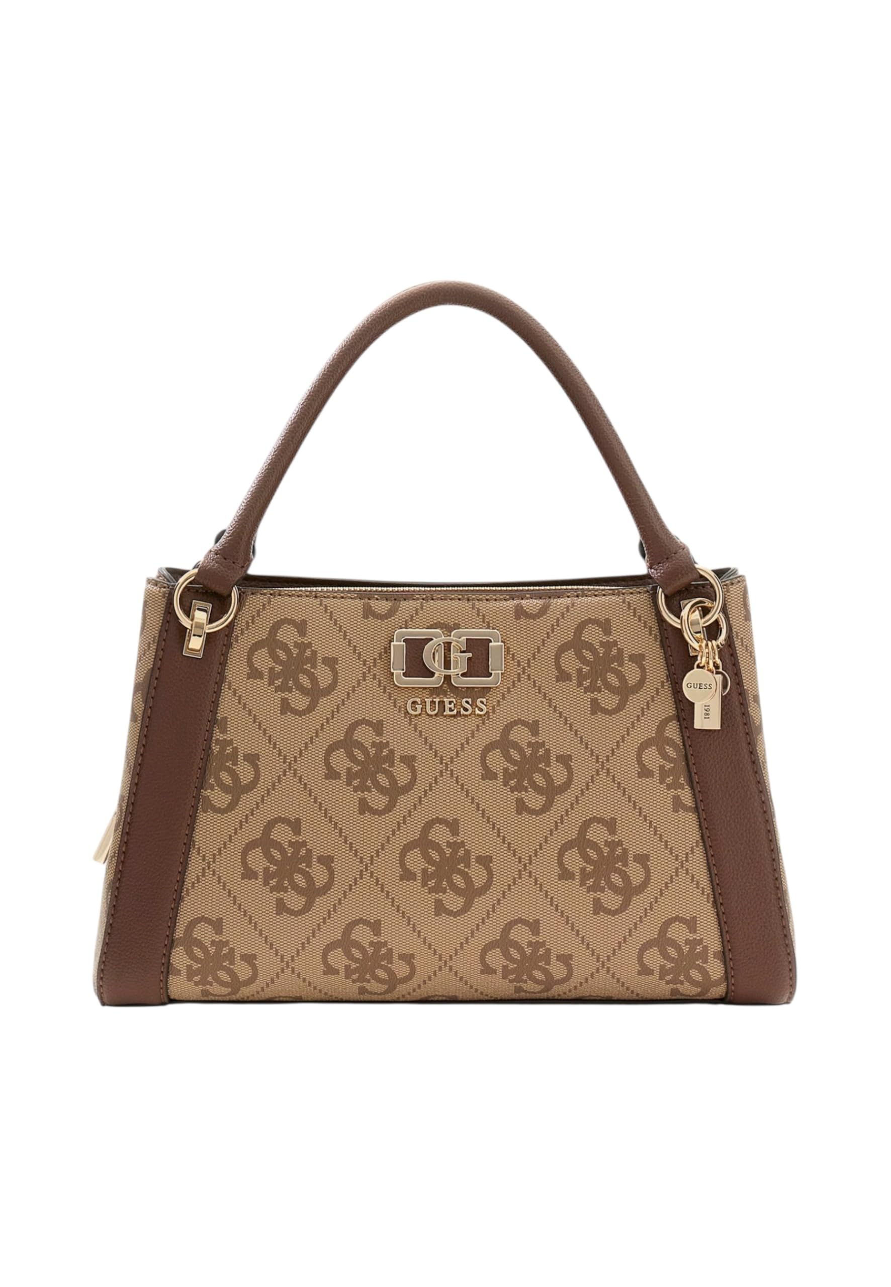 GUESS borsetta borsa a tracolla Karnilla Logo Girlfriend Satchel Latte Logo/​Brown marrone chiaro