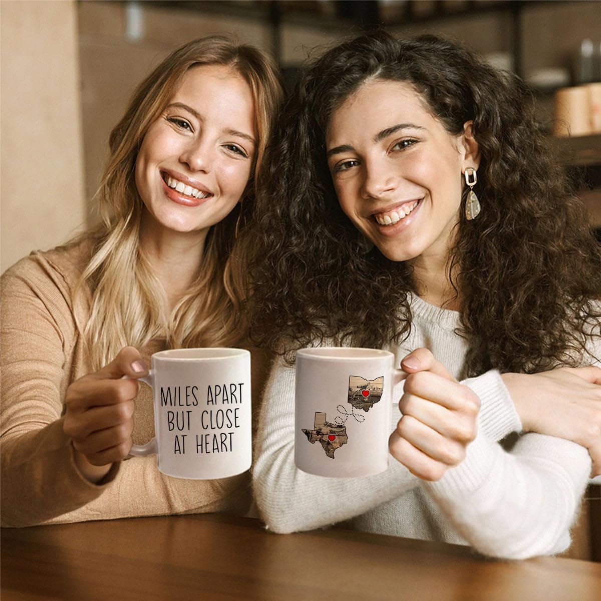 Lotacy Customized Quote Long Distance Friendship State Coffee Mug For Friends, Sister, BFF, 11oz, Long Distance State To State Gift - Image 5