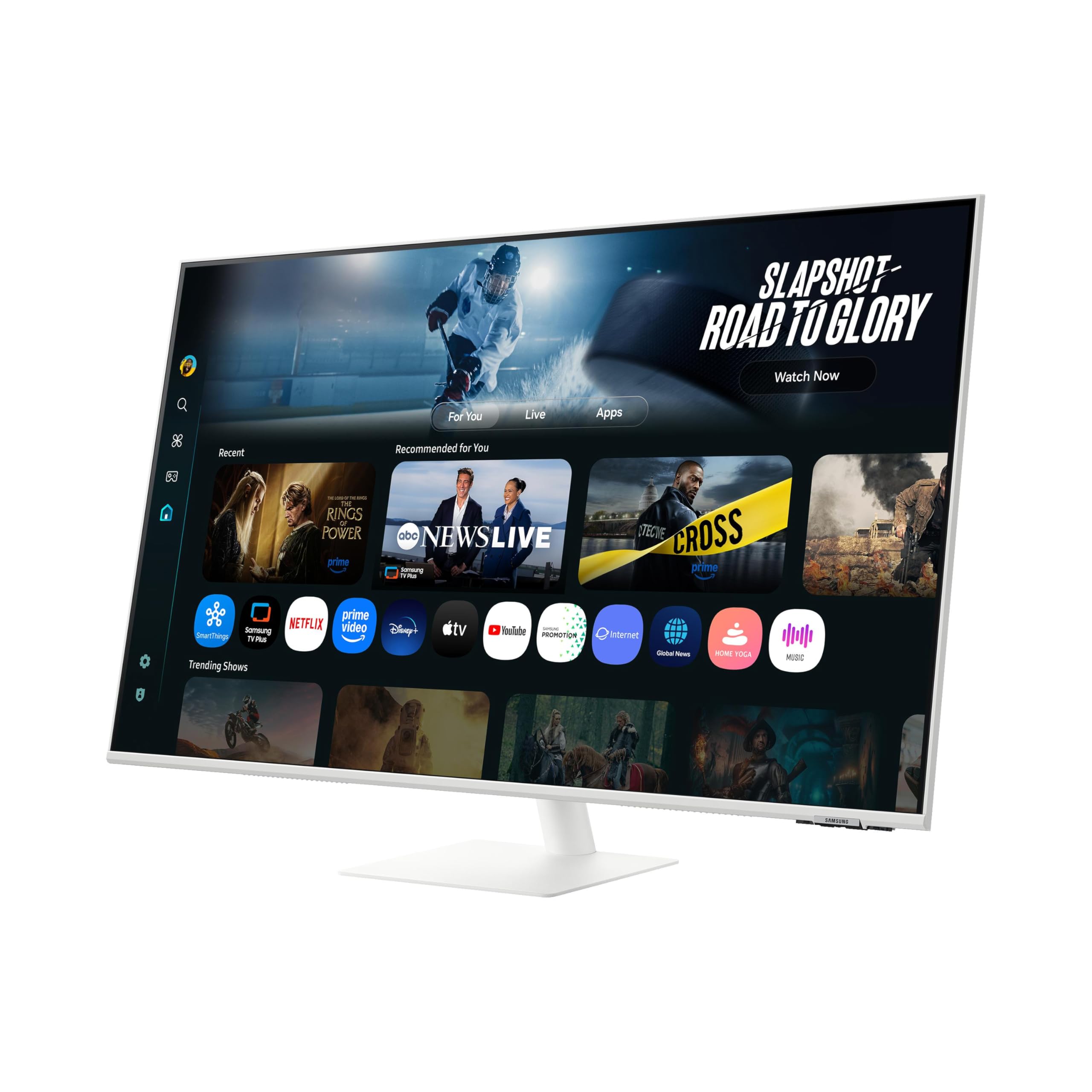 Samsung Smart Monitor M70F 32'', 60Hz, Dalle VA, 4K (3840x2160), 4ms, 3000:1, Inclinable, 2xHDMI (2.0), Display Port (1.4), Port USB-C avec Charge 65W, Couleur : Blanc, LS32FM701UUXEN
