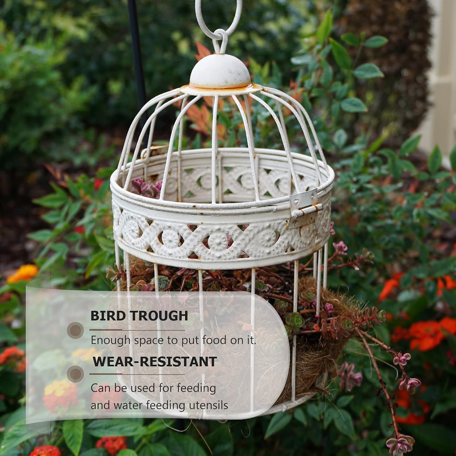 Ipetboom Bird Cage Feeding Containers: 6 pcs Clear Bird Food Trough and Water Feeder Cups - Thick Semicircle Food Box Accessories for Birds Pigeon Chicken, Transparent, 4X3.2X2in image 5