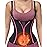 YADIFEN Waist Trainer Vest for Women,Zipper Corset Body Shaper for Tummy Control Neoprene Cincher Tank Top with Straps (Black-Pink, XS)