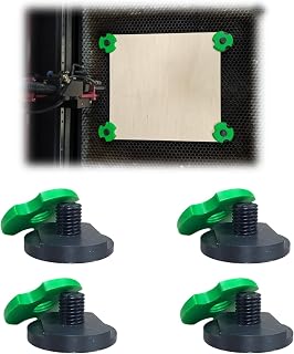 Magnetic Anti-Flashback Risers for CO2 Laser Cutting and Engraving, Down Supports for Honeycomb Beds, Reduce Back Burn and Secure Thin Materials, 4 Pack (Green)