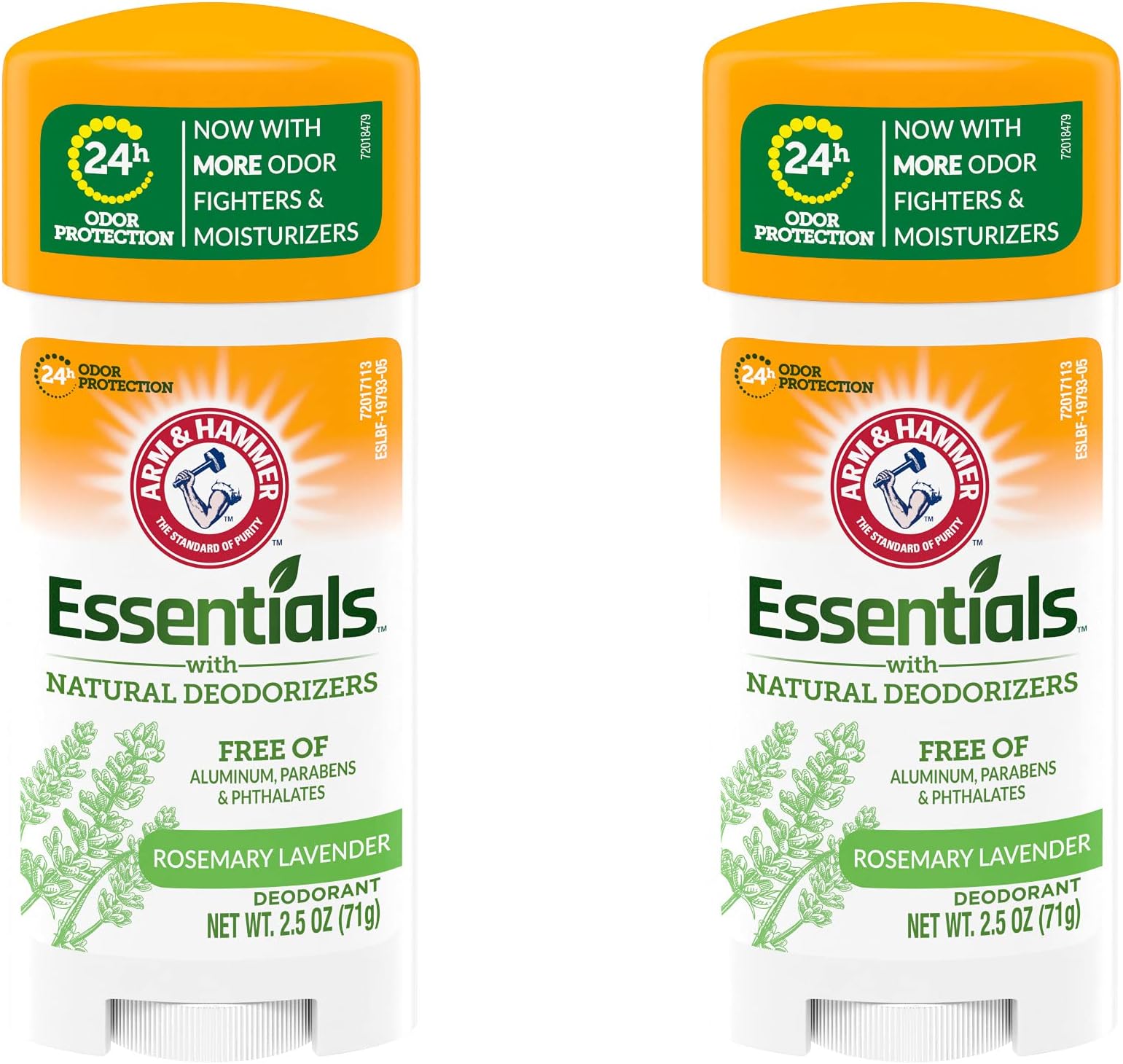Essentials with Natural Deodorizers Fresh, Rosemary Lavender Deodorant, Free of Aluminum, Parabens & Phthalates, 24 Hours Odor Protection, 71g