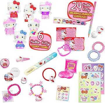 CRAZE Hello Kitty Advent Calendar 2025 – 24 Surprise Toys with Figures, Jewellery, Hair Accessories & Slap Bands – Girls Toy Xmas Countdown Calendar