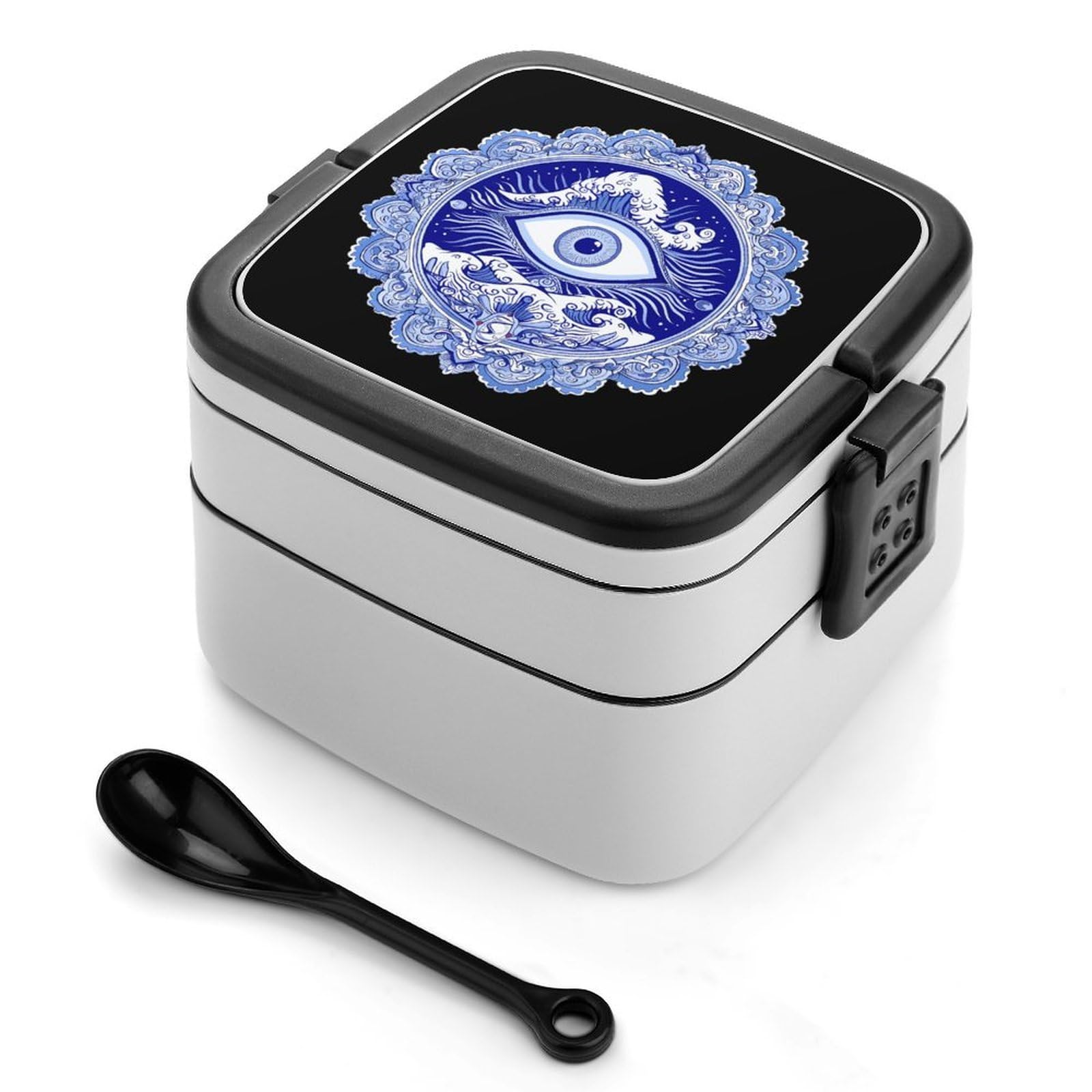 CGSBNGHA Matiasma Evil Eye Bento Lunch Box 2 Layer Lunchbox Food Container for Adults Office