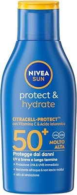 NIVEA SUN Protect & Hydrate SPF 50+ Formato Viaggio 100 ml, Crema solare 50+ idratante 48h ad assorbimento rapido, Protezione solare 50+ resistente all'acqua con Vitamina C e Acido Ialuronico