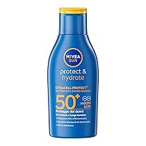 NIVEA SUN Protect & Hydrate SPF 50+ Formato Viaggio 100 ml, Crema solare 50+ idratante 48h ad assorbimento rapido, Protezione solare 50+ resistente all’acqua con Vitamina C e Acido Ialuronico