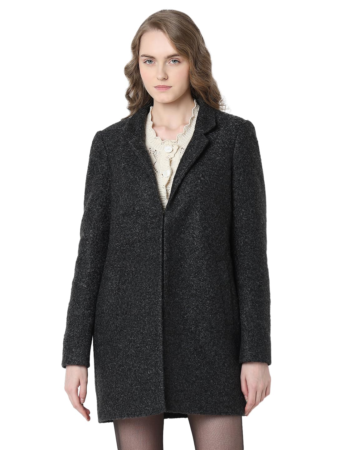 vero moda Polyester ' Women's Standard Length' A-Line Coat-picture-45