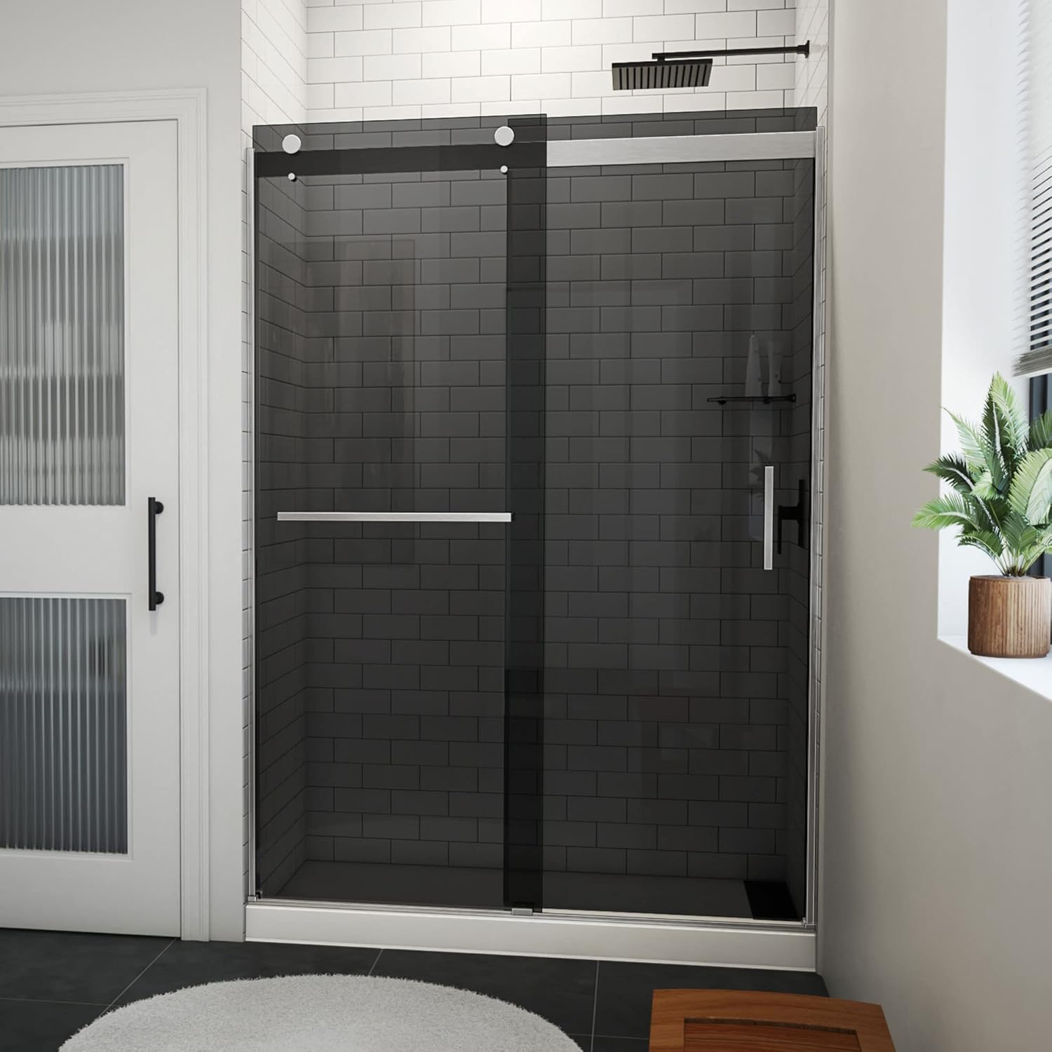 DreamLine Sapphire-V 50-54 in. W x 76 in. H Bypass Shower Door in ...