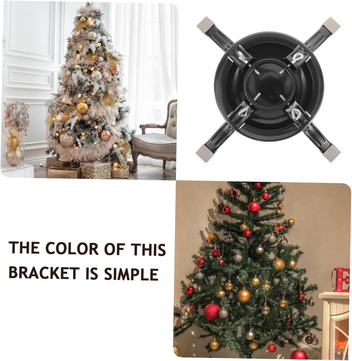 Christmas Tree Support Stand Sturdy Metal Base Rack for Xmas Tree for Parties Decorations