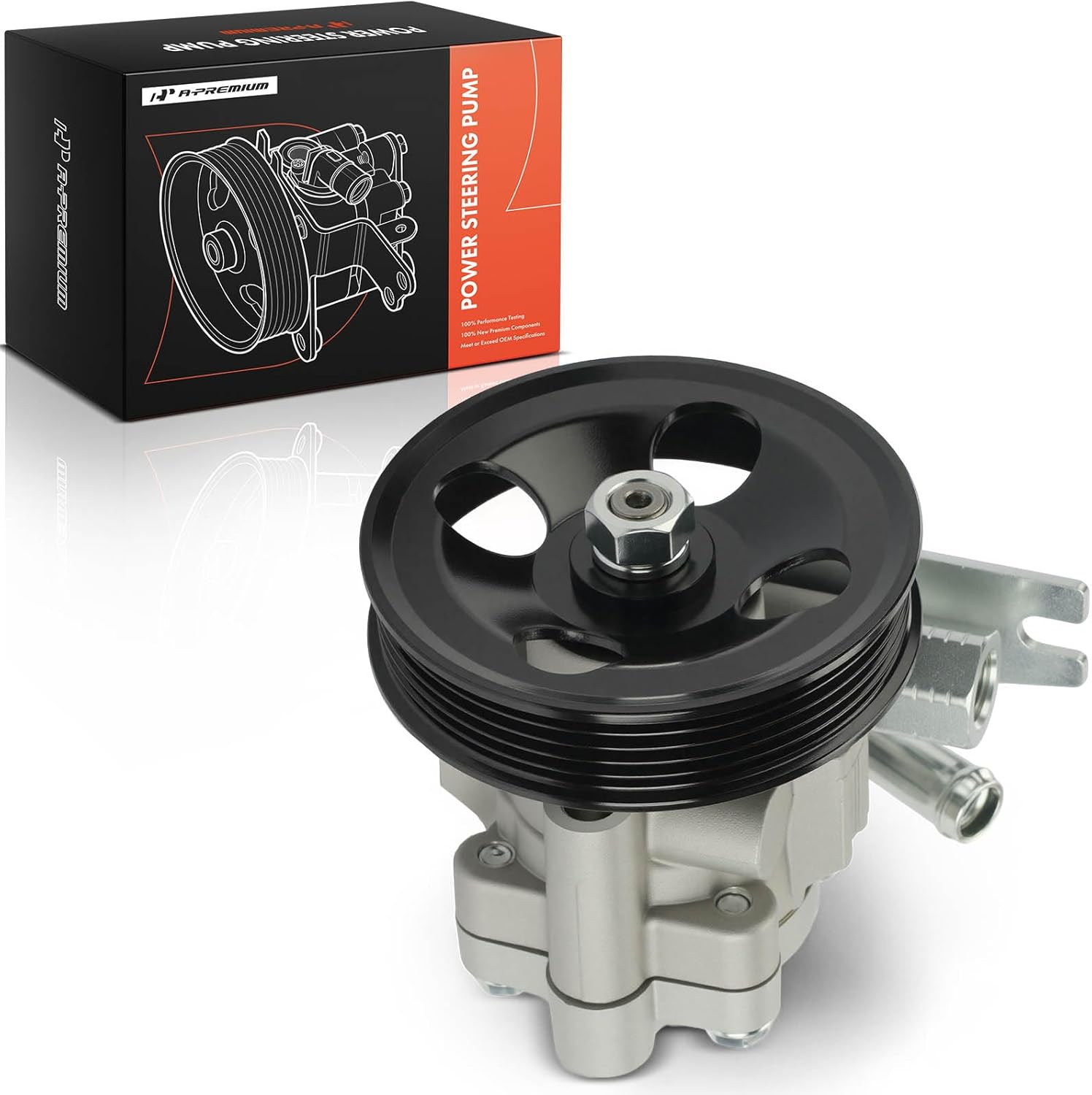 A-Premium Power Steering Pump, with Pulley & Inlet Line, Compatible with Nissan Frontier 1999-2004 3.3L, Xterra 2000-2004 3.3L