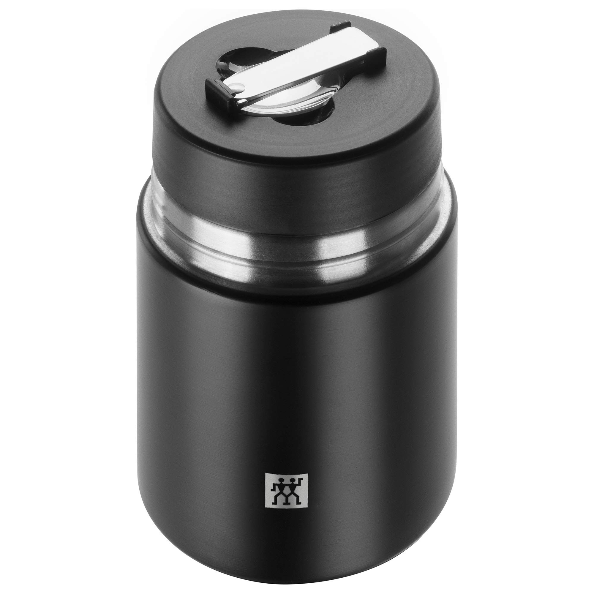 ZWILLING Thermo Lebensmittelbehälter mit Klapplöffel, 700 ml, Mattschwarz