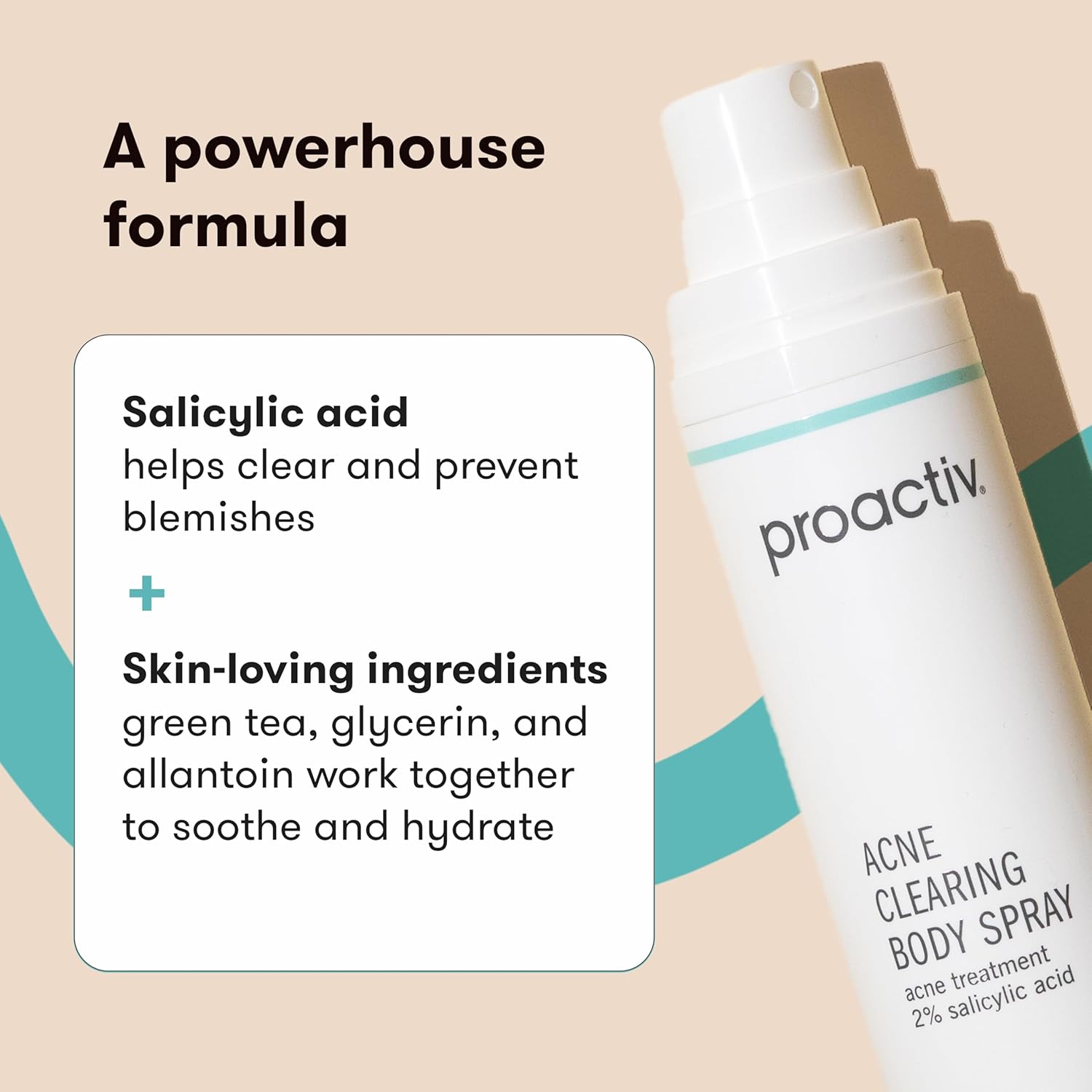 Proactiv Acne Clearing Salicylic Acid Body Spray, Multi-directional Mist for Back, Chest, Shoulders After Gym or Sweat, Formulated for Acne-prone Skin, 3.4 Fl Oz