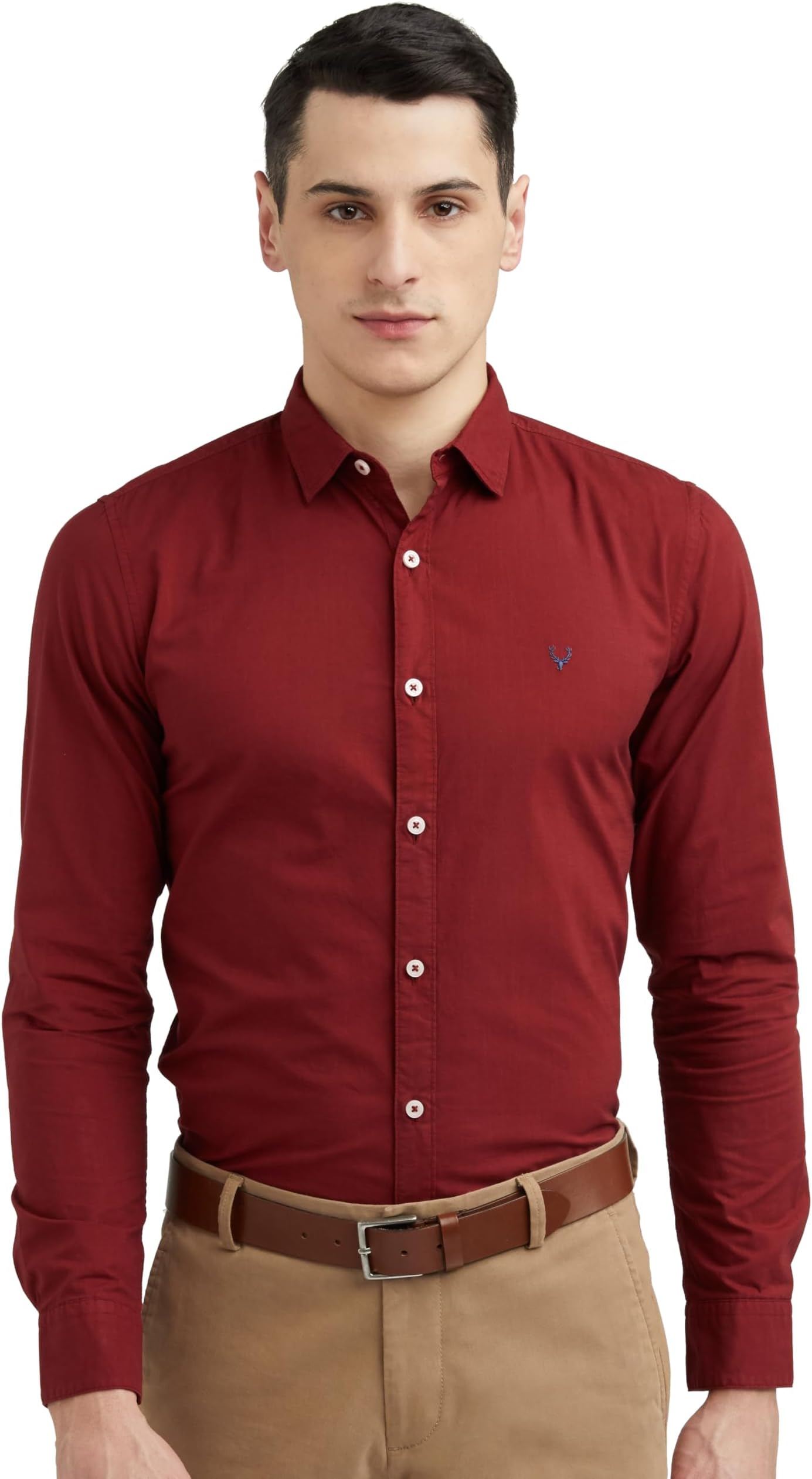 Allen Solly Men's 100% Cotton Shirt | Long Seelves | Slim Fit Casual Shirt for Men