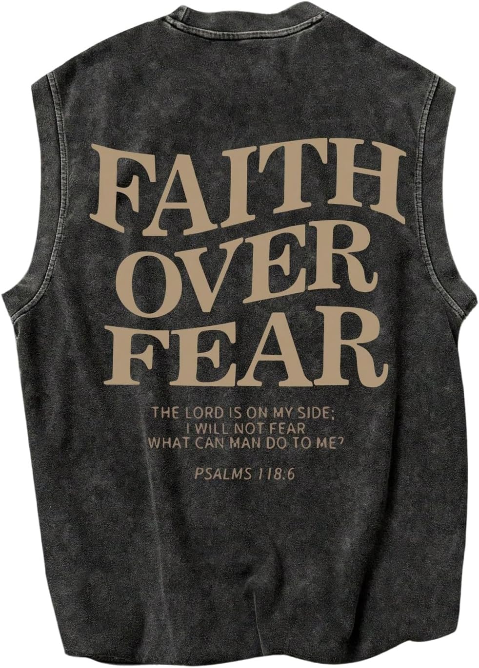 Verdusa Vintage T Shirts for Men Graphic Y2K Gym Shirts Letter Sleeveless Loose Washed Tank Tops