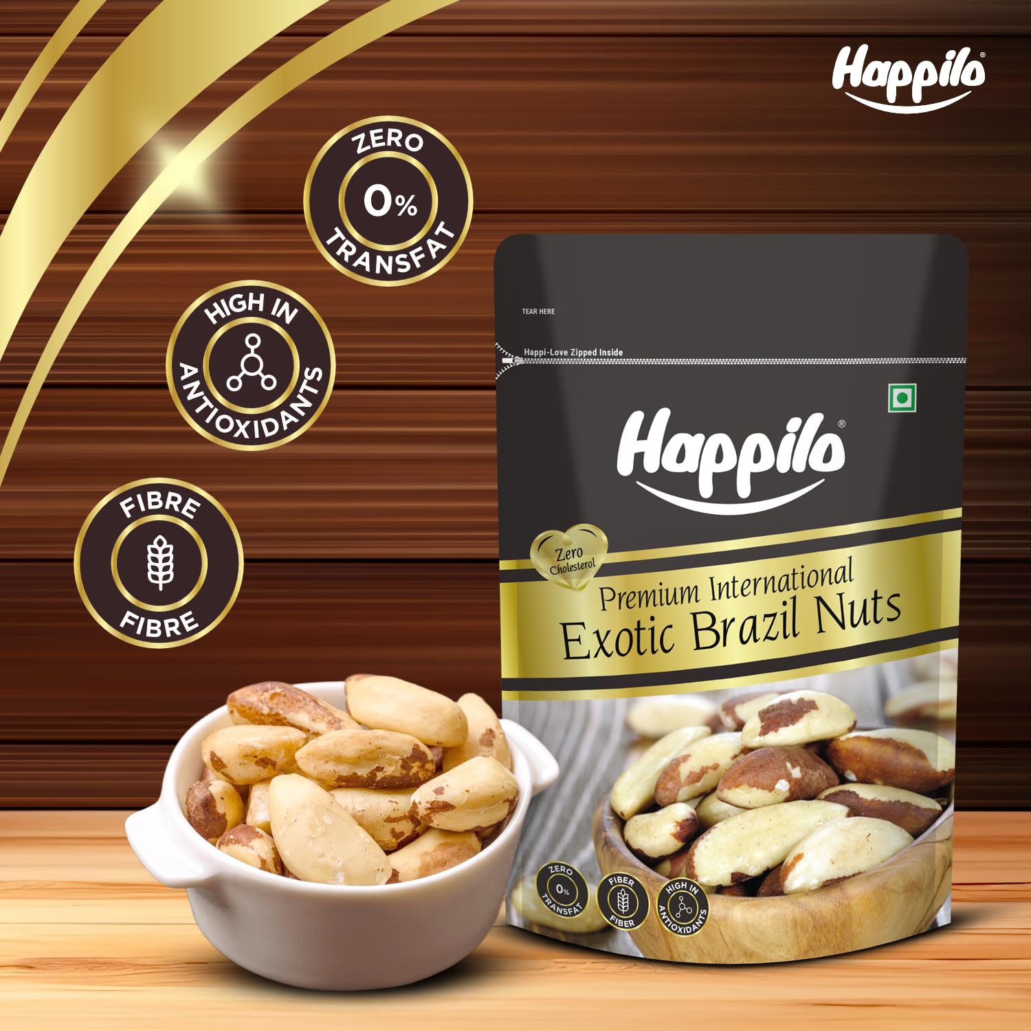 Happilo Premium International Exotic Brazil Nuts 150G Amazon/Brazilian Nut Without Shell, Healthy Crunchy Protein Snack, 150 G (Pack Of 1) 150 G (Pack Of 1) Brazil Nuts