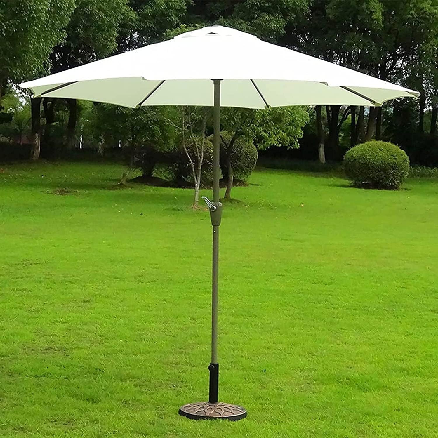 Parasol Umbrella Garden Round Patio Outdoor Table Umbrella, for Family Beach Barbecue Bar,Green 210603(Color:Green;Size:2.5X2.7M) (White 2.5X2.7M)