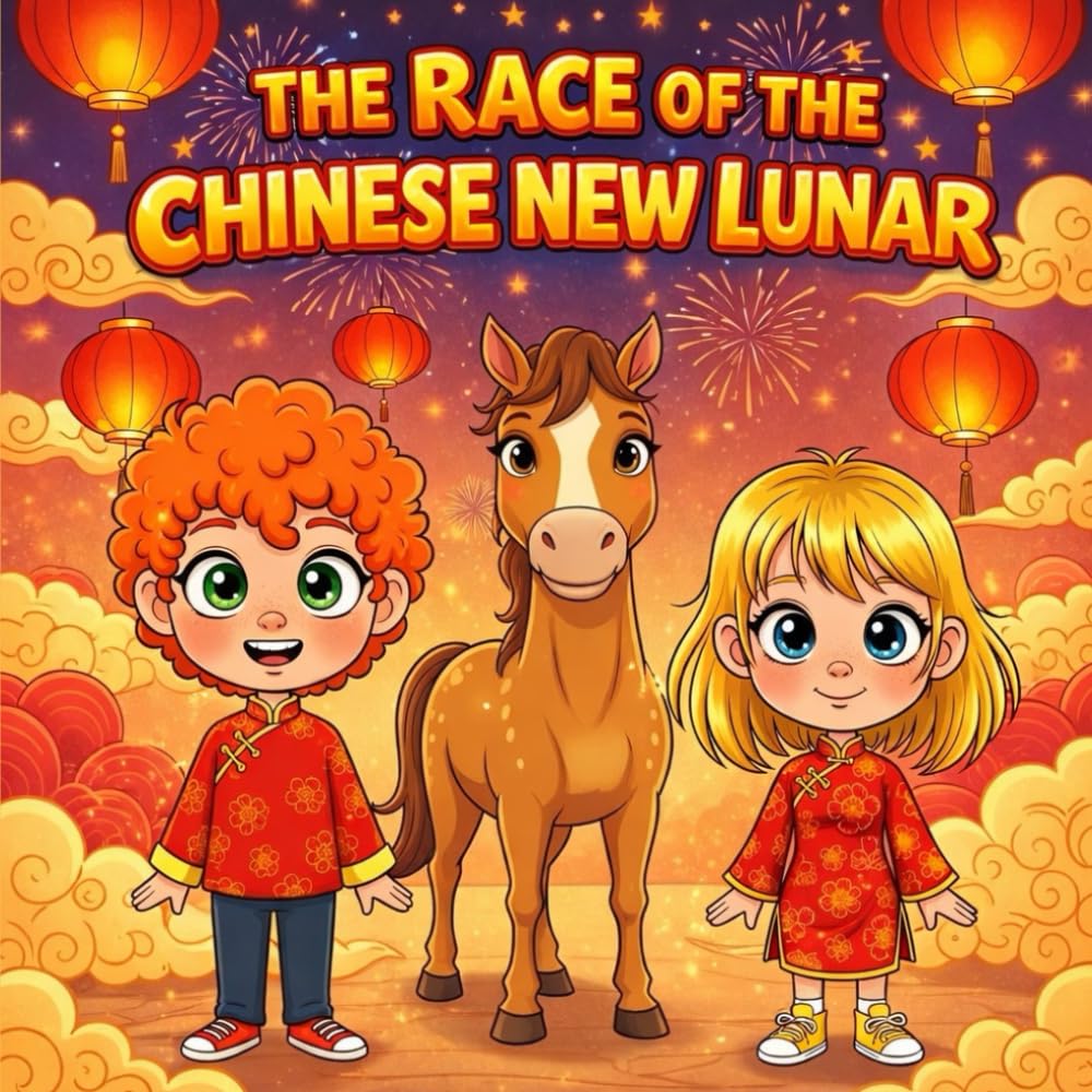 Chinese new year lunar - the year of horse: the race of luna and alex