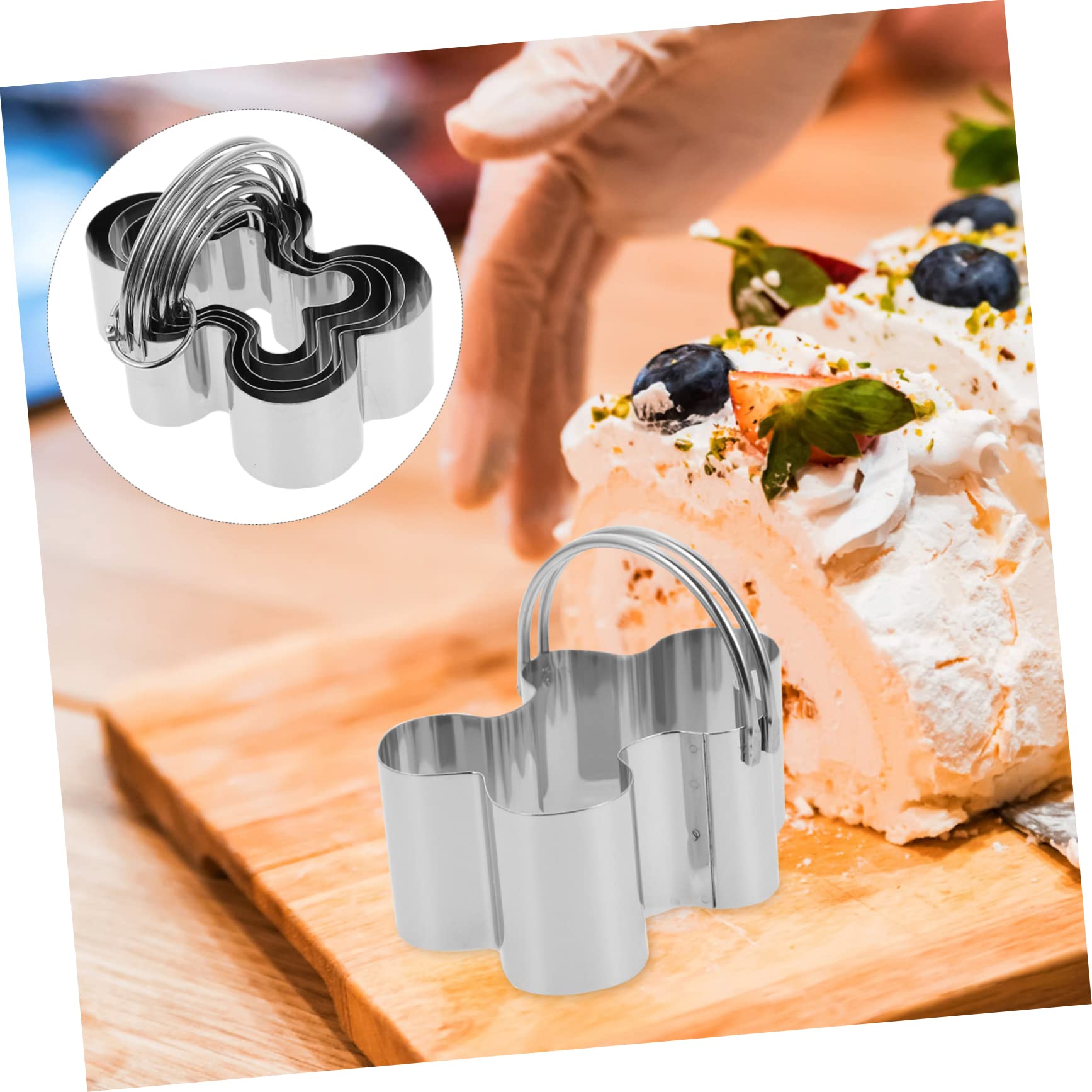 PRETYZOOM 25 Stk 5-teiliges Set Mousse-Ringe küchenmaschiene kochgeschirr Keksausstecher zum Backen Cartoon-Cookie Muffin Gebäck rostfreier Kuchenschneider Keksformer Rostfreier Stahl Silver