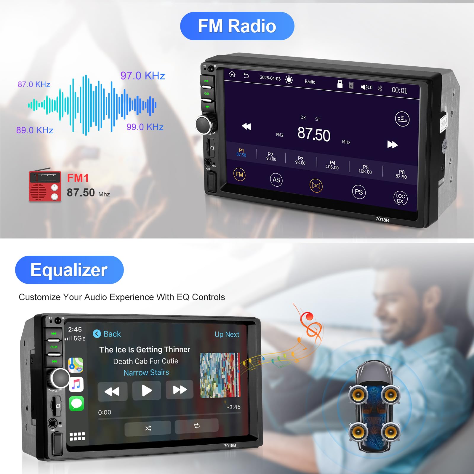 Amazon.com: Double Din Car Stereo Wireless Apple CarPlay Wireless