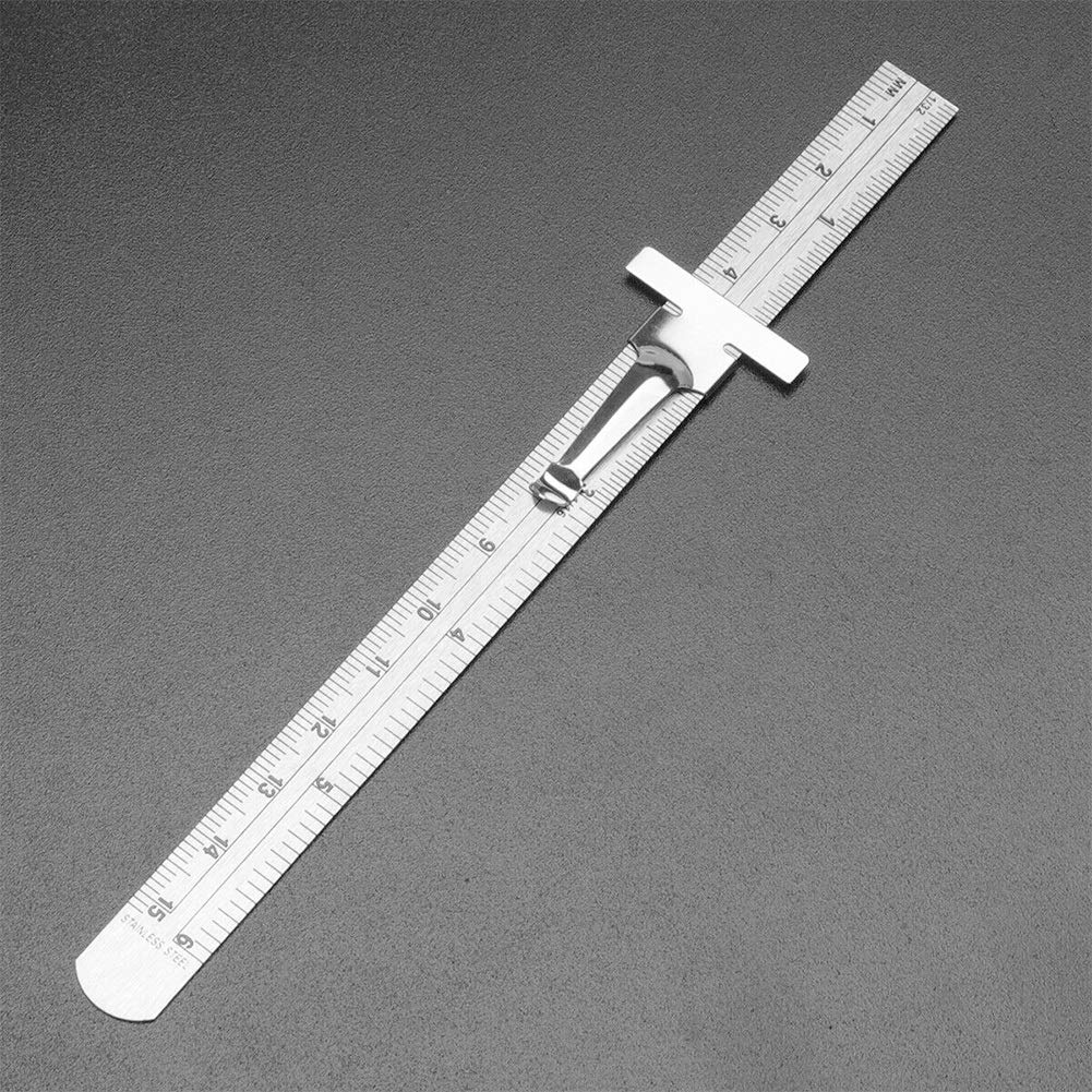 Strumento di misurazione in acciaio inox, righello tascabile di precisione con clip staccabile per profondimetro e marcatura, ideale per lavori fai da te, falegnameria, lavori di bricolage