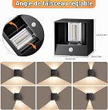 KYOTECH LED Lampada Murale Interno/Esterno con Sensore di Movimento 3000K 6W 820LM, Lampada Murale Esterna IP65 con Lampadina LED G9 Sostituisibile e Angolo di Radiazione Regolabile, 2 Pezzi Nero - 5