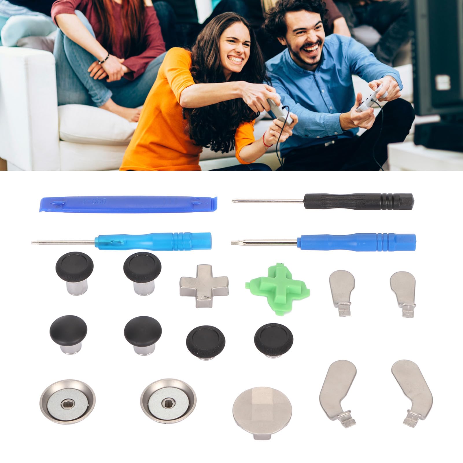 15 in 1 Metall Thumbsticks für One Elite Controller Modell 1698, für Elite Controller Modell 1698 Zubehörteile, Gaming Zubehör Ersatzpaddel Joystick Teile