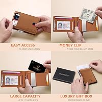 Vista 149 de RUNBOX - Carteras delgadas para hombre, cartera de piel con pinza para el dinero, cartera de bolsillo frontal con bloqueo RFID, tarjetero Negro