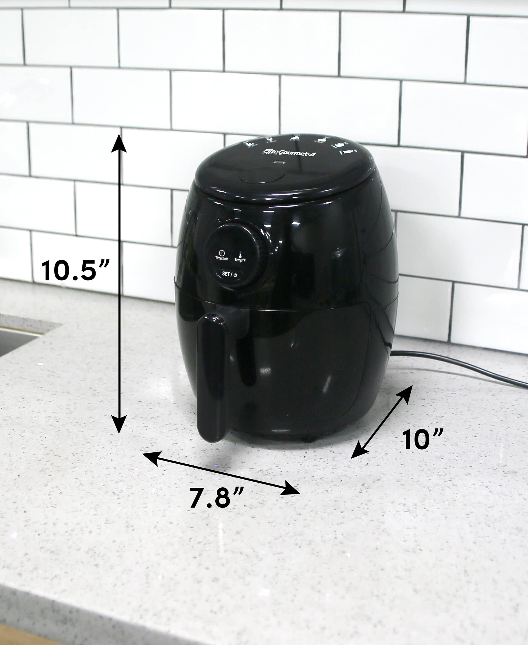 Elite Gourmet EAF-2612DX Programmable Air Fryer, 1000W, 2.1Qt, Black view 8