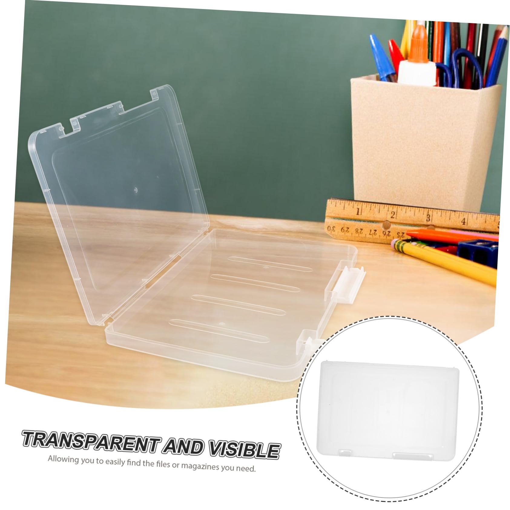 Alipis 4 Stück Teiliges Aufbewahrungsbox aus Transparentem Stapelbar Schnappverschluss Tragbarer Dokumenten organizer für Büro Schule und Zuhause zur Ordentlichen Ablage und Einfachem