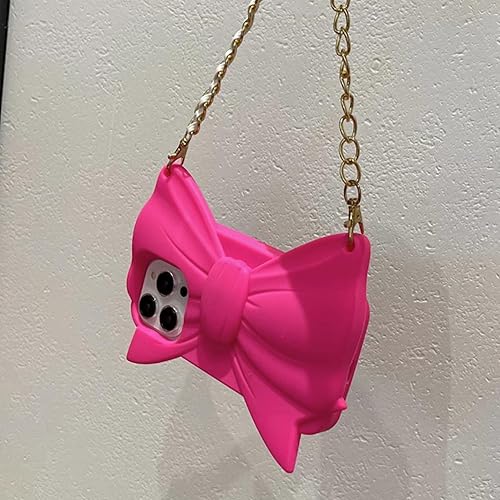 Miniatura 6 de YWYUHE Funda de silicona suave a prueba de golpes compatible con iPhone 14 Pro, bonita funda de silicona suave a prueba de golpes con lazo rosa