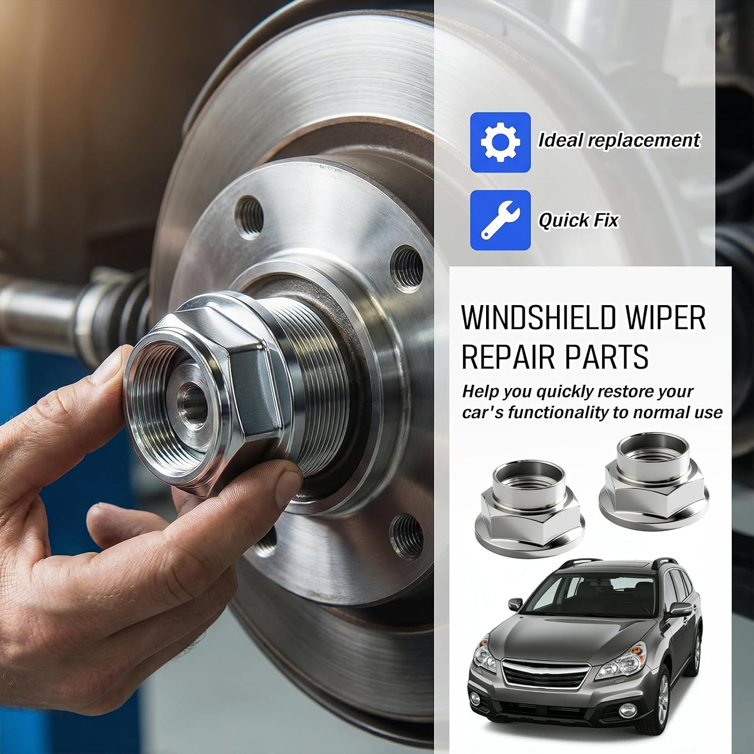 2PCS Car CV Axle Nut Replace OEM 902170049,Steel Car Spindle Nut | for Rear/Front Wheel,Compatible with Subaru Ascent Crosstrek Forester Baja Impreza,Cars Axle Shaft Nuts