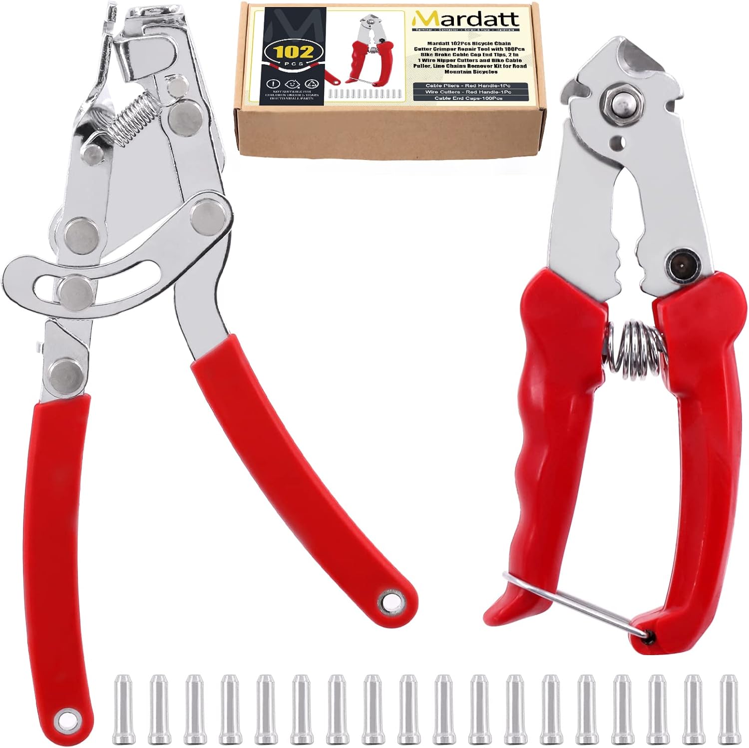 Mardatt 102Pcs Bicycle Chain Cutter Crimper Repair Tool