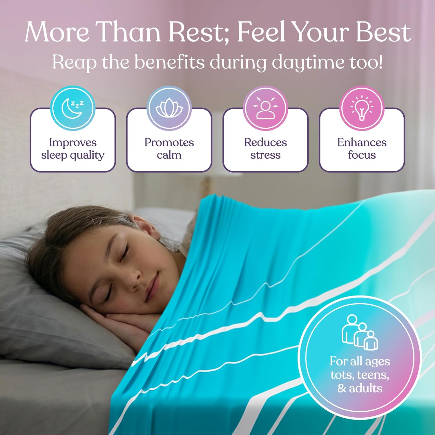 Deep Pressure Sensory Bed Sheet – Full Sensory Compression Sheet Breathable Sleep Pod Blanket for Better Sleep Support – Calming Compression Blankets for Kids and Adults Sunset Sky