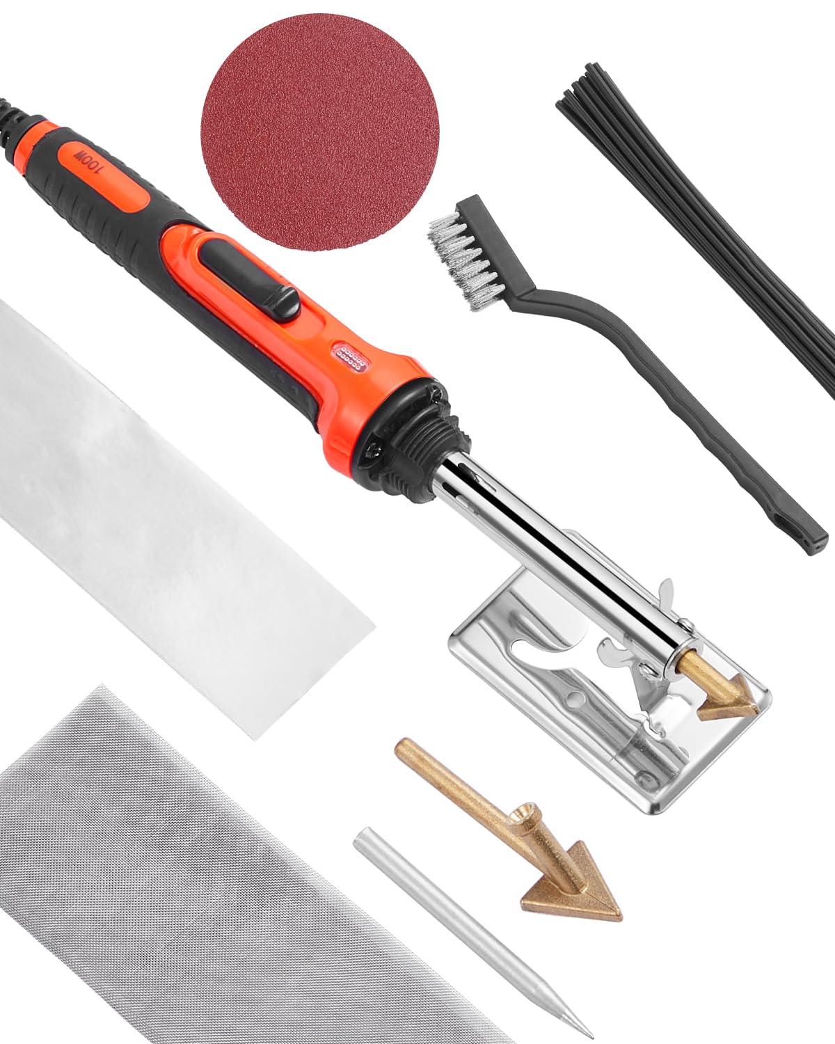 VEVOR Kit de Soldador de Plástico de Doble Potencia de 60 W/100 W con 3 Puntas de Soldadura y 20 Varillas de Soldadura, para Parachoques de Automóviles, Dispositivos Electrónicos, 210 x 31 x 34 mm