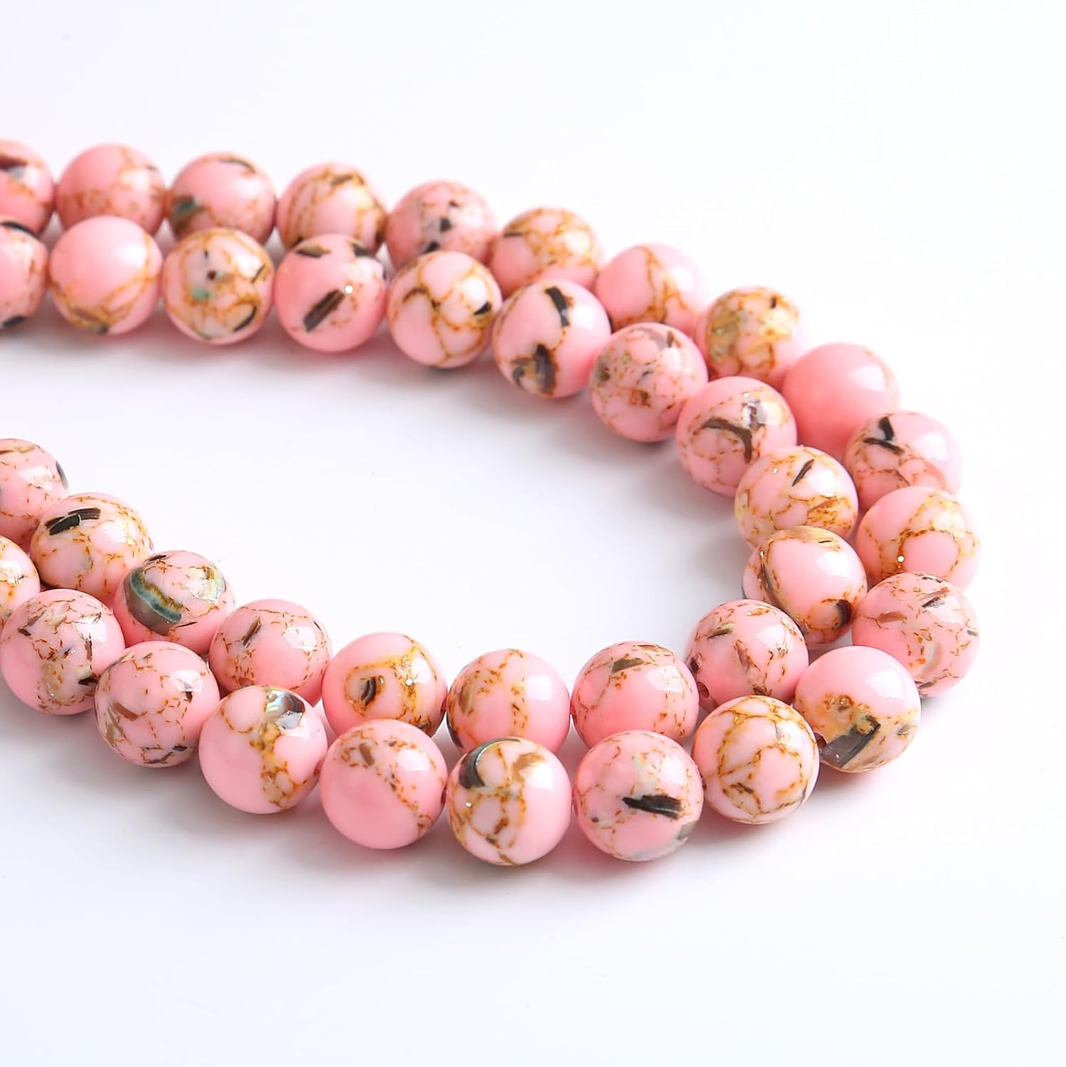 6MM 60PCS Pink Shell Turquoise Spacer Loose Beads for Jewelry Making DIY Bracelet Necklace - Image 4