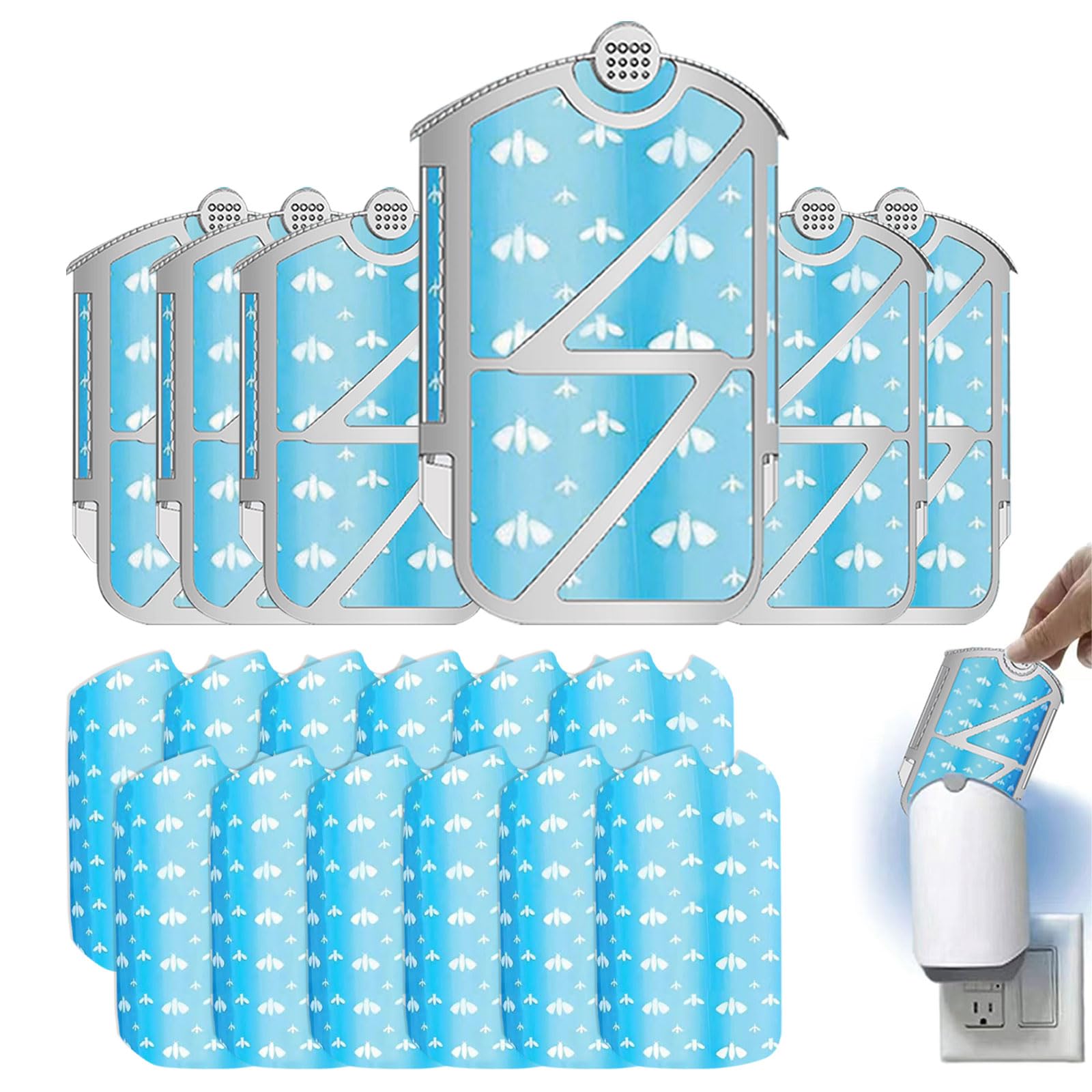 Plug In Refill Cartridges Starter Kit, Replacement Cartridges Device Refills Compatible With ZEVO Light M364 (6 Pack refill + 12 Pack adhesive)