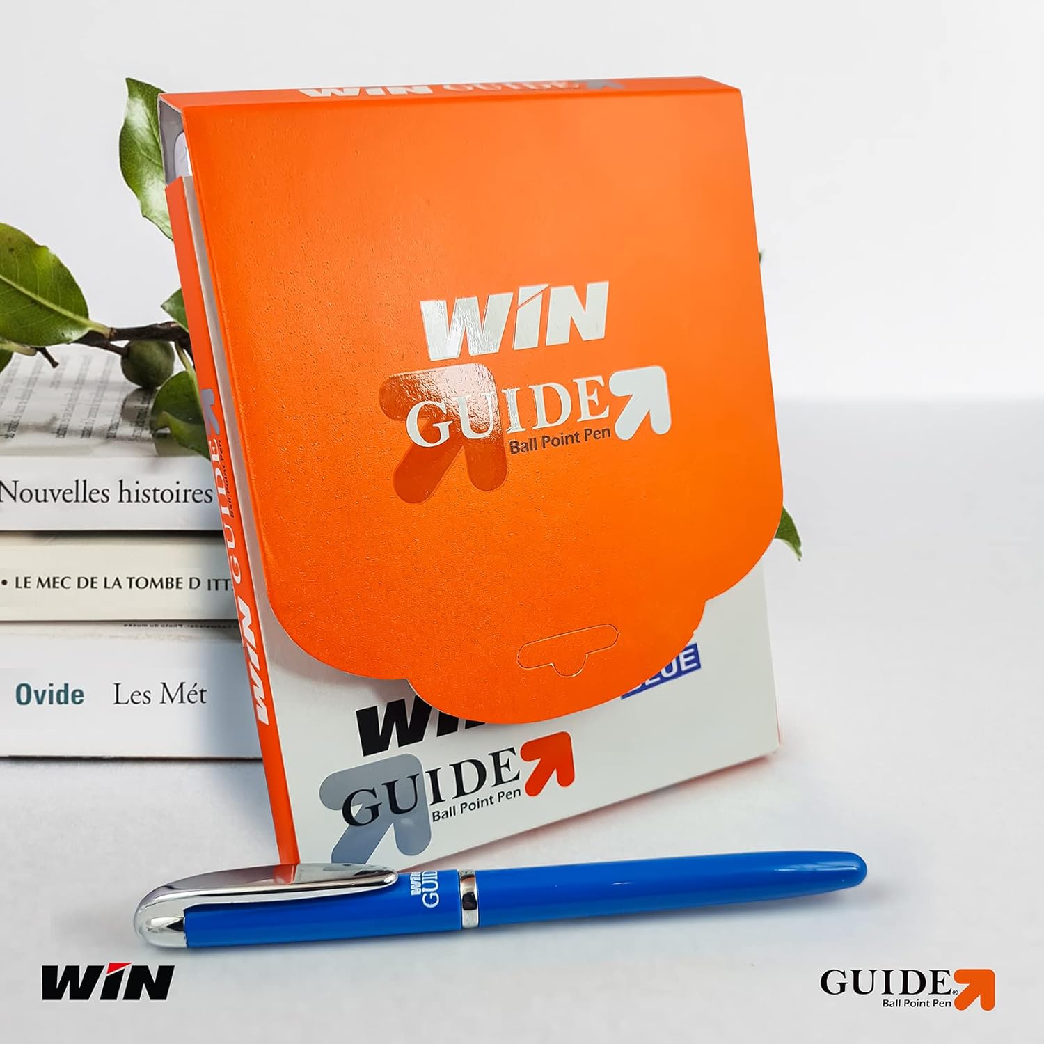 WIN Guide Ball Pens | 60 Pcs Blue Ink | Pens Combo Pack for Students | Premium Stylish Pens Set | Pens for Writing | 0.6 mm Sharp Tip | Ideal for Students and Exams | Premium Pens Set for Gifting