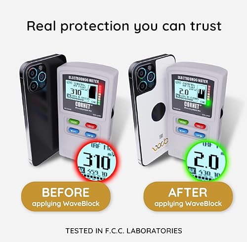 Miniatura 3 de iProtect Adhesivo de protección para iPhone bloqueador de daños para teléfono celular, reducción de escudo 5G, se adapta debajo de la funda, probado