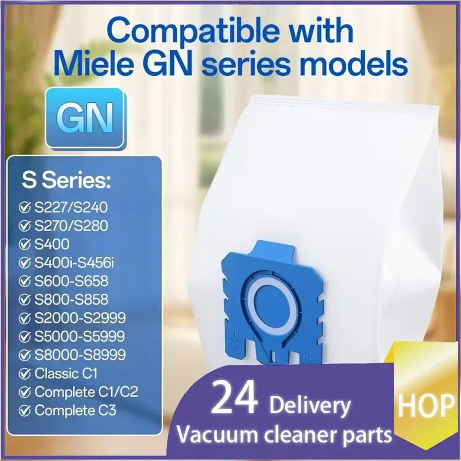 3D-Airclean-Beutel, kompatibel mit Miele GN Staubsaugerbeuteln Classic C1 Complete C1 C2 C3 S227 S240 S270 S400 S2 S5 S8(10pcs)