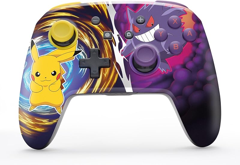 Controlador inalámbrico mejorado PowerA para Nintendo Switch/Switch 2 / Switch Lite/modelo OLED - Pikachu vs. Gengar - Gamepad, controlador de juego, con licencia oficial