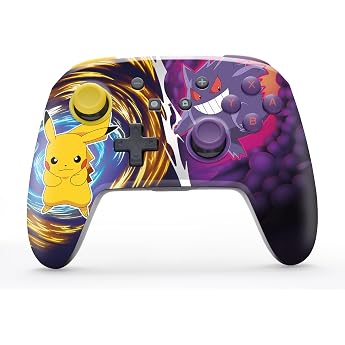 Verbesserter kabelloser Controller von PowerA f&uuml;r Nintendo Switch - Pikachu vs. Gengar, Nintendo Switch OLED-Modell, Nintendo