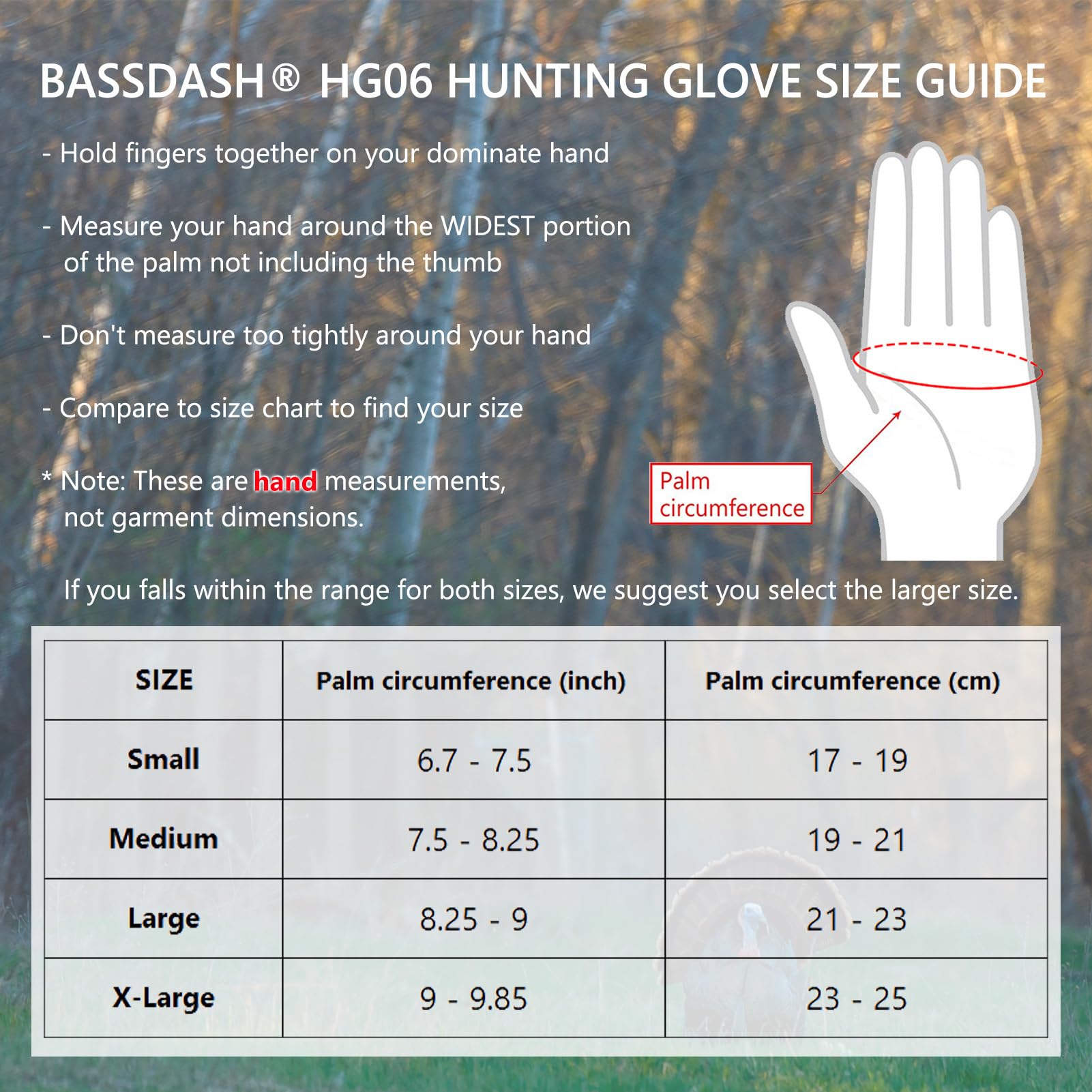 BASSDASH Guantes unisex de caza con forro polar sin dedos para clima frío, UPF 50+, ligeros, para fotografía de pesca, HG06