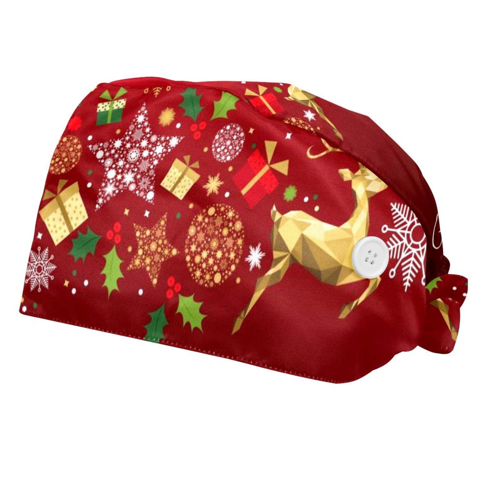Chapeaux de Travail Noël Flocon de Neige : Lot de 2 Casquettes Unisexe Réglables