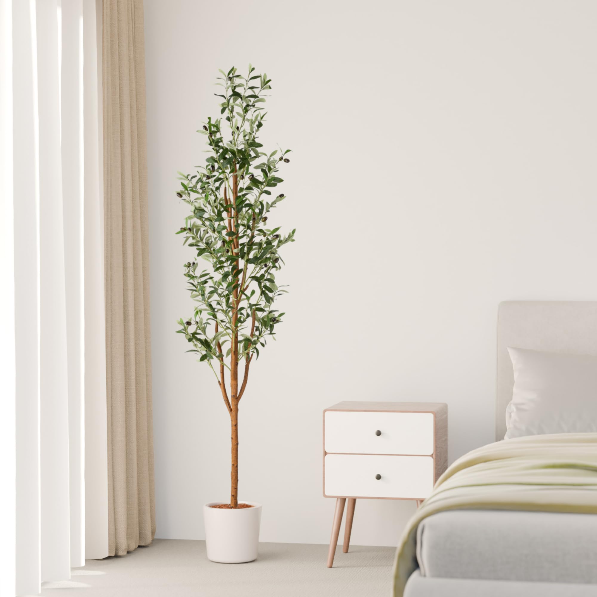 PASCH® Künstlicher Olivenbaum (180 cm) - Stilvoll & Naturgetreu | Künstliche Pflanzen groß | Kunstpflanzen groß: Olive Tree