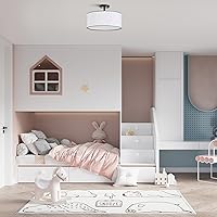 Vista 6 de VONLUCE Lámpara de techo semiempotrada, lámpara de techo de 18 pulgadas con forma difusa, lámpara moderna para dormitorio, sala de estar, entrada