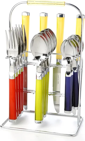 Cambridge 625416MD4 Temptation Partytime 16-Piece Flatware Set + Rack