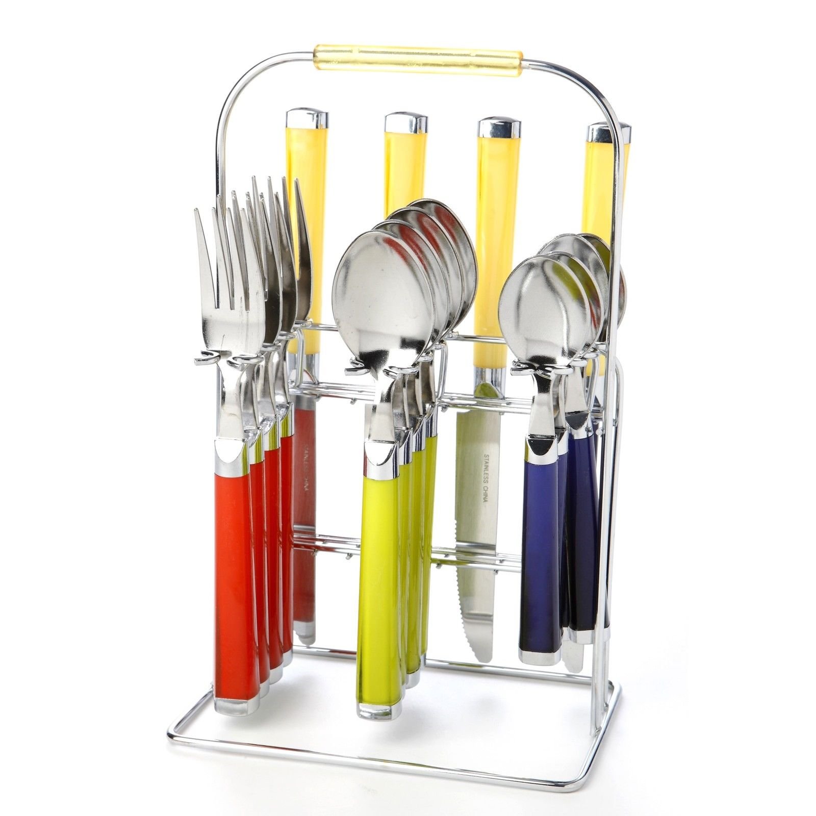 Cambridge 625416MD4 Temptation Partytime 16-Piece Flatware Set + Rack