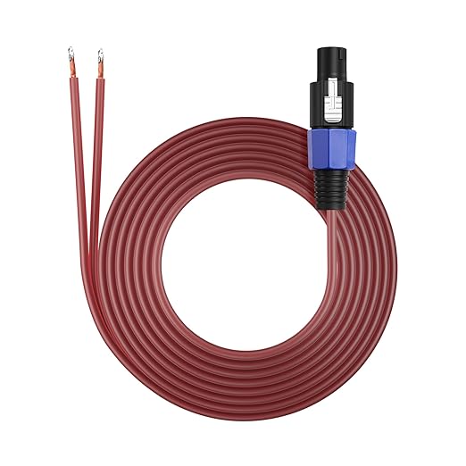 SinLoon Speakon Câble audio 16 AWG Speakon Câble audio Hi-Fi avec connecteur Twist-Lock Convient pour DJ/PA/Home Cinema/audio de scène